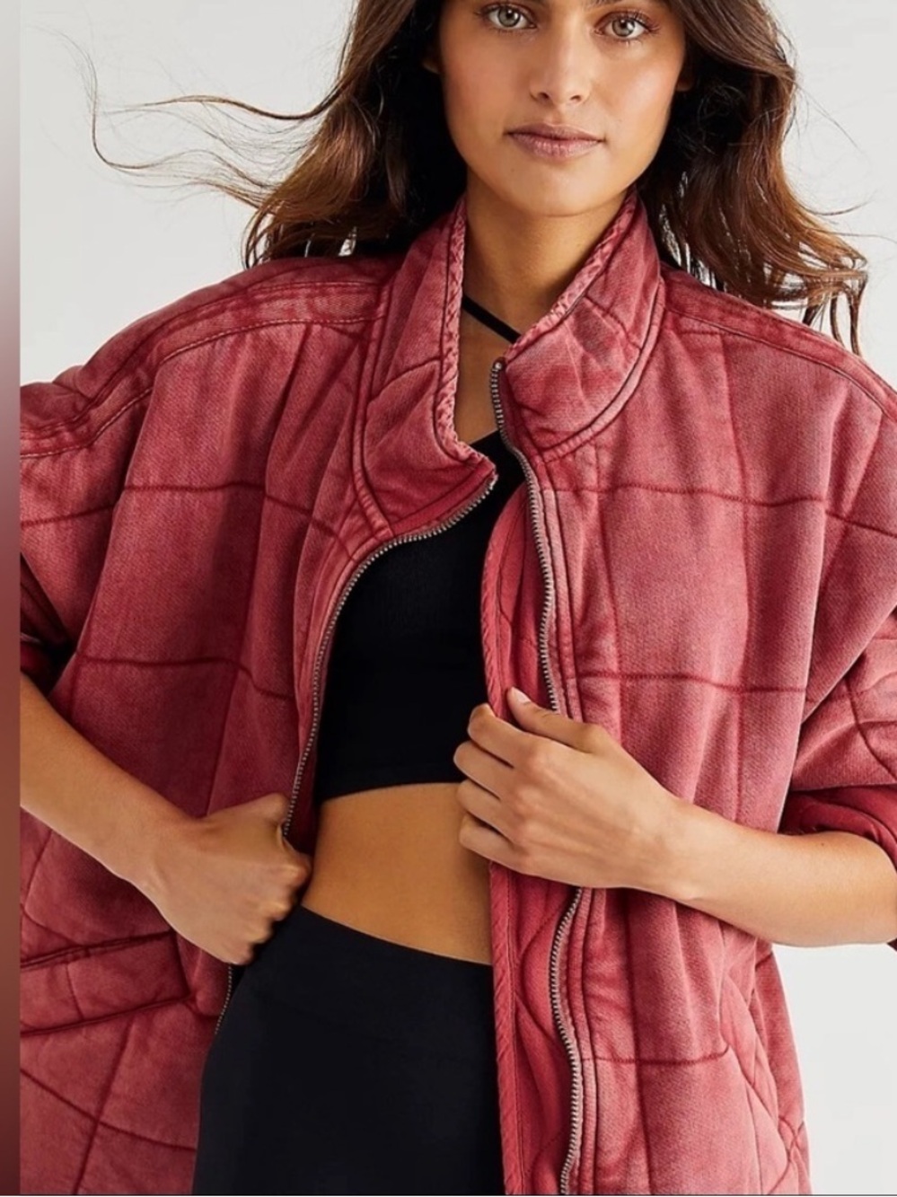 Free People Dolman Quilted Knit Jacket